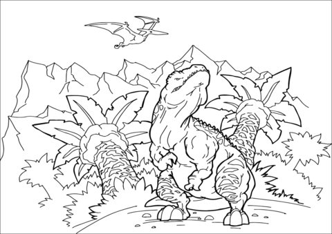 Tarbosaurus Theropod Dinosaur Coloring Page